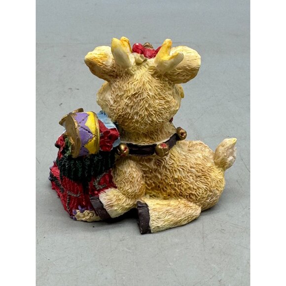 Christmas Holiday Collection Reindeer Figurine stocking drum bell bow red READ - Picture 2 of 5